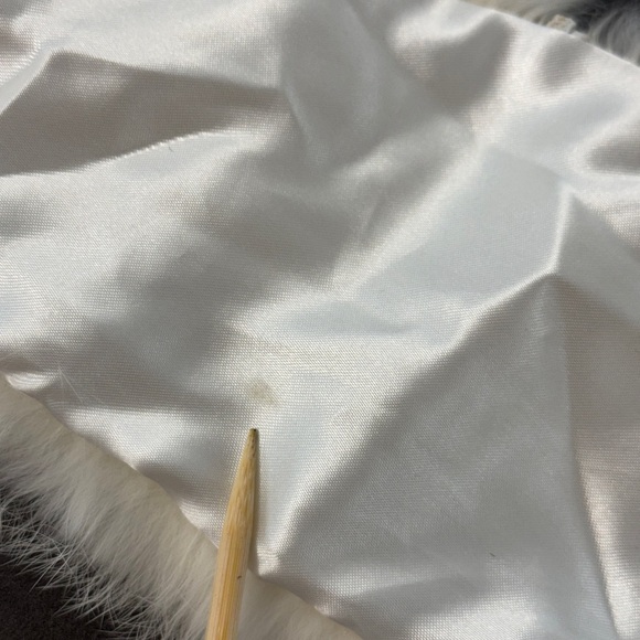 Vintage Genuine For Fur Winter White Ivory Soft Short Jacket Collar Wedding - Picture 15 of 16